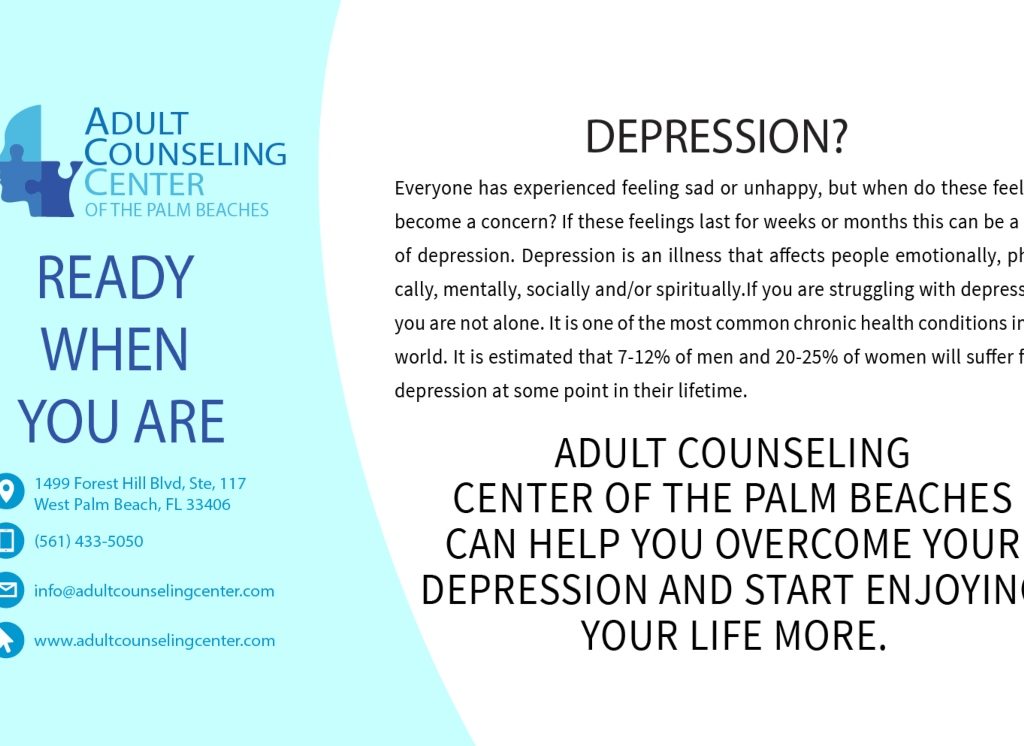 Adult Counseling Center of The Palm Beaches can help you overcome your depression