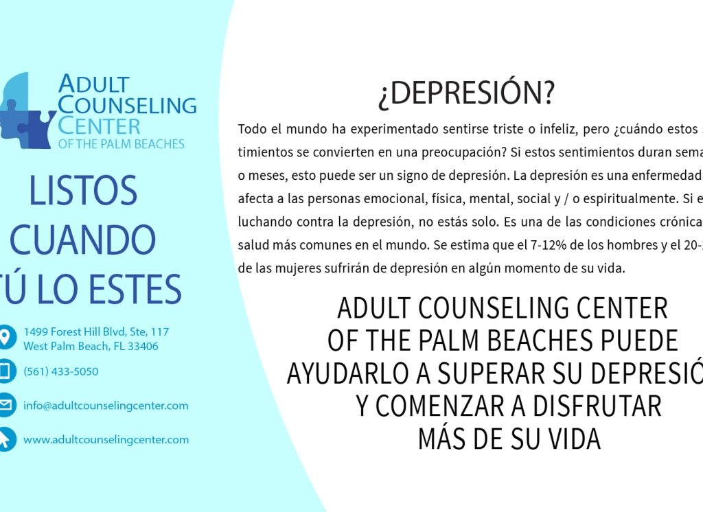 Adult Counseling Center of The Palm Beaches puede ayudarlo a superar su depresión